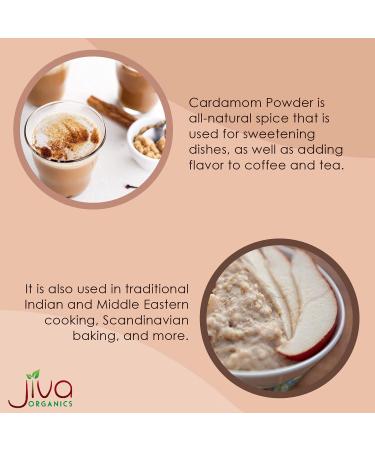 Jiva Organics Organic Ground Cardamom Powder 3.5 oz - Premium Aromatic Non-GMO - Buy Online on GoSupps.com