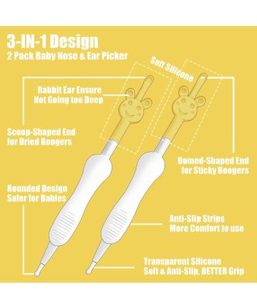Baby Booger Remover 2 Pack | Safe & Easy Nasal & Ear Wax Tool for Newborns & Toddlers - Buy Online on GoSupps.com