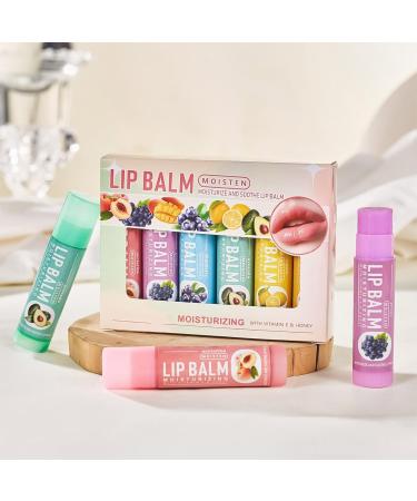 6PCS Lip Balm Moisten Intensive Nourishing Lip Balm lip balm moisturizing lip balm Fruit Lip Balm Fruity Lip Balm Transparent Colorless Hydrating Lip Plumper - Buy Online on GoSupps.com