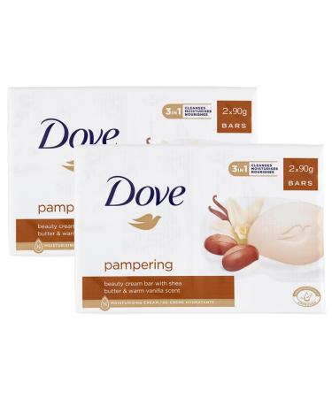 FEI FAN SAVONNETTE PAMPERING: Beauty Cleanser with Shea Butter and Vanilla Scent (Pack of 2 Soap x 90g) (2 Packs)