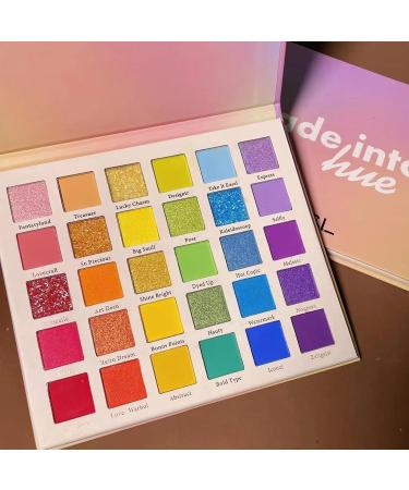 QLINLEAF Halloween Eyeshadow Palette - 30 Color Rainbow Palette & Lace Mask Set | Bright Vibrant Shades for Stunning Looks - Buy Online on GoSupps.com
