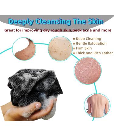 Haisalin 3 Pieces African Bath Sponge African Net Long Net Bath Sponge Exfoliating Shower Body Scrubber Back Scrubber Skin Smoother Great for Daily Use (Pink Yellow Black) - Buy Online on GoSupps.com