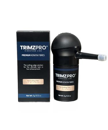 Trimzpro Signature Keratin Hair Fibres 14g - 10 Shades | Instant Thickening & Concealing Powder | Lock-In Tech for Natural Look & Durability | Hair Volumizer for Men & Women LT BLONDE