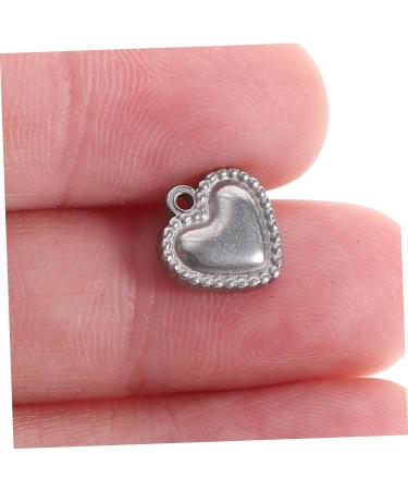 TEHAUX 100pcs valentine heart charms jewelry making heart charms heart charms for bracelet making crafts heart charms DIY heart charms heart bracelet charms Gasket Stainless steel loose - Buy Online on GoSupps.com