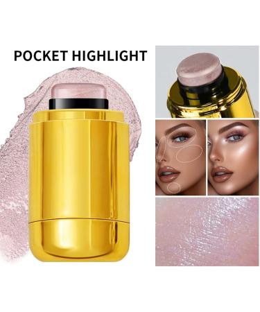 Rotating Highlight Stick Pocket Blush Stick 3-in-1 Buildable Natural Pearlescent Blush Highlighter Contour Beauty Stick for Cheeks Eyes and Lips Non-Greasy Lasts All Day Easy to Use (3# 5.3g) - Buy Online on GoSupps.com