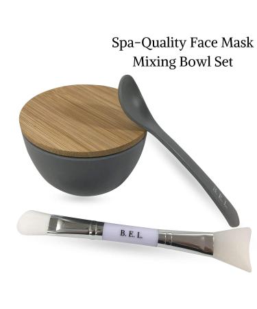 Clay Face Mask Mixing Bowl Set with Bamboo Lid, Spoon, and Brushes - DIY Clay Mask Kit for Facials, Body, and Hair - Buy Online on GoSupps.com