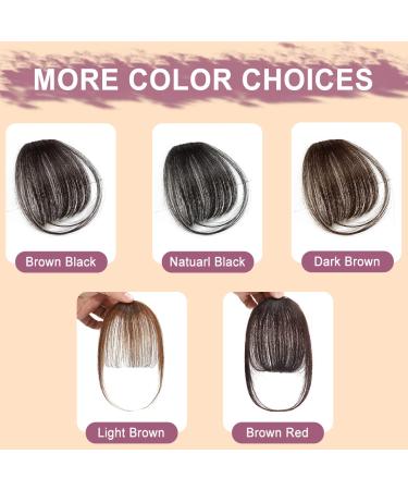 Dark Brown Wispy Bangs Clip in Hair Extensions - 6 Inch 100% Human Hair Bangs for Women - Buy Online on GoSupps.com