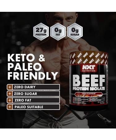 NXT Beef Protein Isolate 540g - High Protein Powder with Natural Amino Acids - Paleo Keto Friendly - Dairy and Gluten Free - Cola Flavor - Buy Online on GoSupps.com