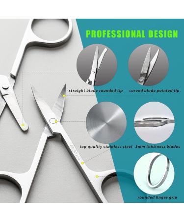 Facial Hair Grooming Scissors Kit Perfect for Eyebrows Nose Hair Mustache Beard Eyelashes & Ear Trimming For Men & Women | International Shipping - Buy Online on GoSupps.com