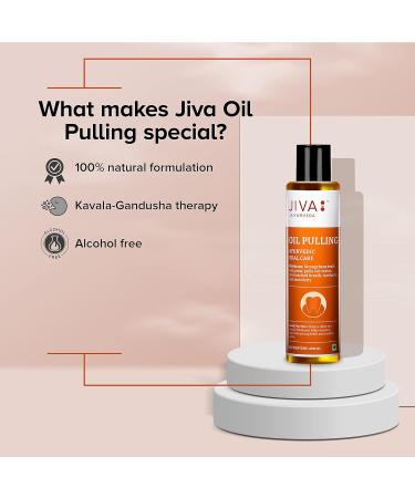 Jiva Ayurveda Oil Pulling Mouthwash - 6.76 Fl Oz Natural Teeth Whitening & Gum Health Ayurvedic Oral Rinse with Sesame Oil Clove & Cardamom Alcohol-Free Oral Detox for Fresh Breath 200Ml - Buy Online on GoSupps.com