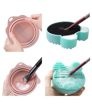 VOVCIG 3pcs Makeup Brush Cleaner Mat & Portable Drying Net - Silicone Cleaning Pad for Sponges & Powder Puffs - Foldable Washing Tools for Easy Brush Care - Buy Online on GoSupps.com