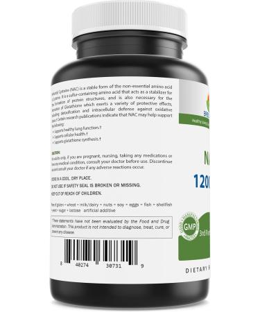 Brieofood NAC Supplement N-Acetyl Cysteine 1200 mg per Serving 250 Capsules - Immune Support Supplement - Buy Online on GoSupps.com