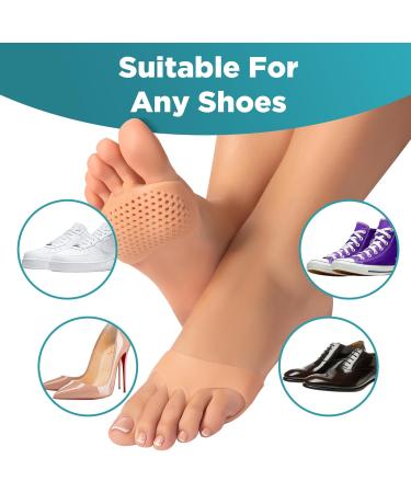 Metatarsal Pads - 2 Pairs Soft Gel Forefoot Cushions for Women & Men | Pain Relief & Comfort | Reusable Breathable Sleeve Pads - Buy Online on GoSupps.com