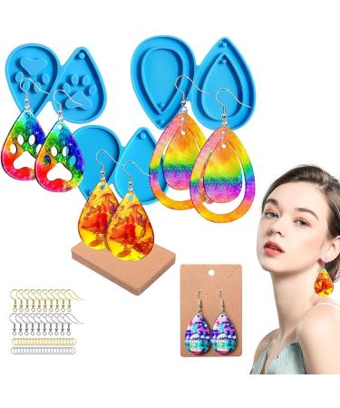 Harz Earring Set | 3 Pairs of Tear-Shaped Resin Earrings for DIY Jewelry | Versatile Pendant Shapes for Earrings & Necklaces - Buy Online on GoSupps.com