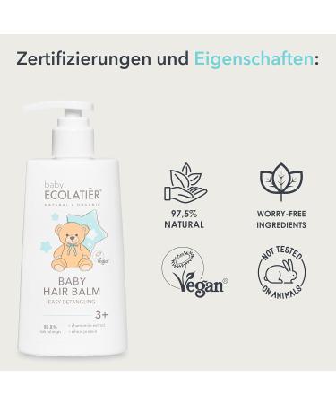 Nourishing Baby Hair Balm 250ml - Vegan Chamomile & Wheat Protein | Easy Degradation 3+ Ecolatier - Soft & Nourished Fine Hair - Buy Online on GoSupps.com