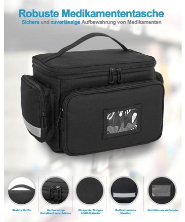 Jamiukro First Aid Bag - Emergency Medical Bag for Nurses & Home Care | Travel Storage & Pill Bottle Organizer - Black - Buy Online on GoSupps.com