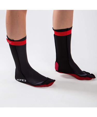 ZONE3 Neoprene Swim Socks Black/Silver Large - Ideal for Cold Water Swimming - Buy Online on GoSupps.com