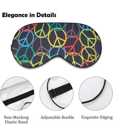 Colorful Peace Sign Sleep Mask Eye Cover with Adjustable Strap - Perfect for Sleeping, Travel, and Naps - Men and Women - Buy Online on GoSupps.com
