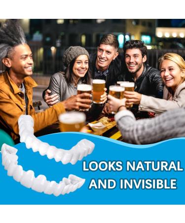 Uilyniu 12 Pair Prostheses Fake Teeth - Lightening Dentures for Bad Teeth Cosmetic Veneer Tooth Covers Provisional Denture - White - Buy Online on GoSupps.com