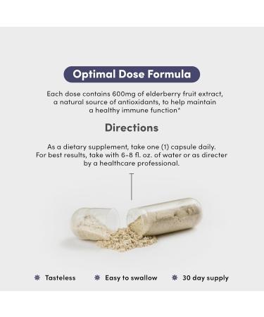 Vital Peak Elderberry Peak 600 mg - Supports Immune System & Antioxidant Protection - Black Elderberry Capsules - Sambucus Nigra Extract Supplement - Vegan Gluten Free Non-GMO - 30 Capsules - Buy Online on GoSupps.com