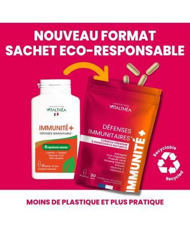 IMMUNITY + | Immune & Anti-Fatigue Defenses | Vitamin C + D3 100% AR | 5 100% Natural Plants + Shiitake | Astragalus 100 mg | Rosa Canina 80 mg | Green Propolis | Siberian Ginseng Root - Buy Online on GoSupps.com