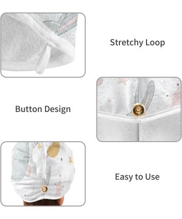 Rabbit The Moon Hair Towel 2 Pack - Super Absorbent Quick Dry Hair Turbans for Women & Girls - Buy Online on GoSupps.com
