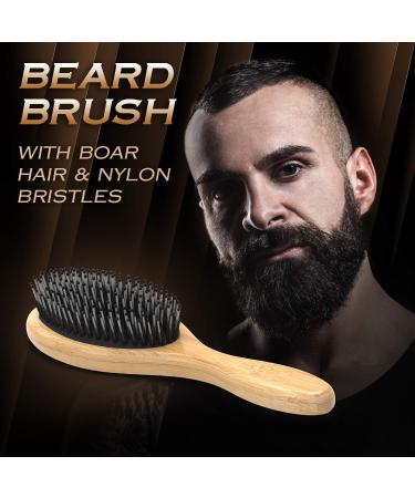 Bossman Boar & Nylon Bristle Hair Beard Brush | Detangling & Straightening | Wooden Oval Wet Brush for Men - Buy Online on GoSupps.com