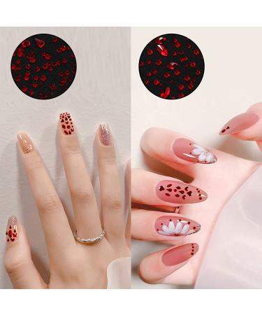 Nail Rhinestones Set - Red Flatback Rhinestones for DIY Nail Art, Crafts, and Decorations - Buy Online on GoSupps.com