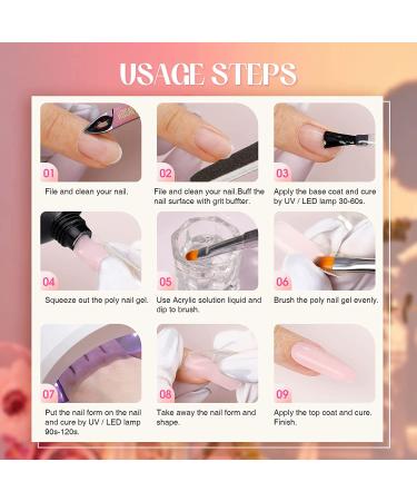 ROSALIND Soft Pink & Opal Extension Gel Kit - 2 PCS 60ml Poly Nail Gel for Nail Art Decoration - Easy DIY UV Gel Tube for Nail Thickening - Buy Online on GoSupps.com