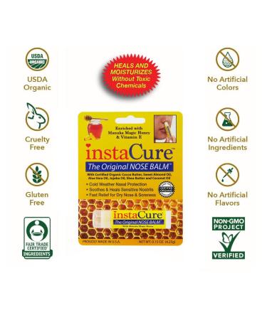 Insta Cure Manuka Honey Magic Lip Balm Certified Organic Ingredients Ultra-Moisturizing Quickly Clears Skin Irritations Hydration Stick for Damaged Lips - Buy Online on GoSupps.com