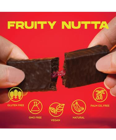 Vive Fruity Nutta Bar - Fruit Jam Filled Vegan Healthy Snack - Gluten Free (20 Pack Jammy Cherry) Jammy Cherry 20 Pack - Buy Online on GoSupps.com