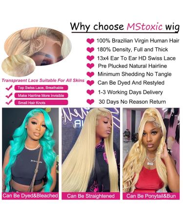 613 Blonde Lace Front Wig 10a Brazilian Body Wave HD Transparent Lace Wig - 20 inch - Buy Online on GoSupps.com