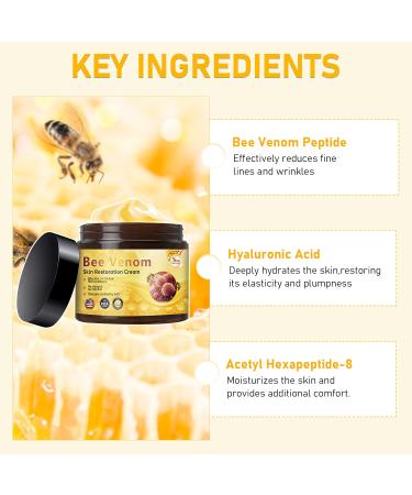 eltolent Bee Venom Skin Restoration Cream Professional Bee Venom Skin Cream Bees Venoms Comprehensive Creams Deeply Cleanses and Moisturizes Natural Skin Moisturizer for All Skins Types (2PCS) - Buy Online on GoSupps.com