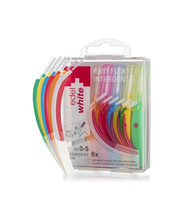Edel+White ID7 interdental brushes mixed I 6 x interdental brushes for thorough and gentle tooth cleaning of particularly close interdental spaces