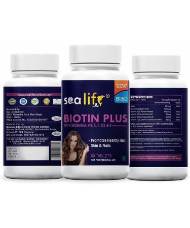 Biotin Plus Tablets Prevent Hair Loss and Promotes Healthy Hair Growth | Glowing Skin and Longer Nails with Multivitamins & Sesbania Extract (60 Tablets Each) for Men and Women - Buy Online on GoSupps.com