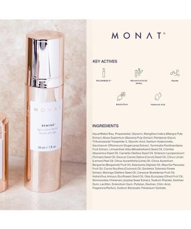MONAT Rewind Age Control Nectar | Fast Absorbing Hydrating Serum | Anti-Aging Face Cream with AHA & Hyaluronic Acid - 30 ml - Buy Online on GoSupps.com