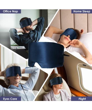 100% Silk 3-in-1 Heated & Cold Therapy Eye Mask for Sleeping - Navy Blue - Buy Online on GoSupps.com