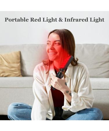 Devowellte Red Light Lamp with Stand Portable Red Light with 660nm & 850nm Wavelengths Rechargeable Infrared Light Lamp for Home/Office/Travel - Buy Online on GoSupps.com