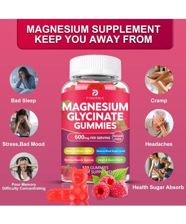 Magnesium Glycinate Gummies 600 mg - Sugar Free Magnesium Potassium Supplement with Magnesium Malate Vitamin D B & CoQ10 for Adults & Kids Sleep Relaxation Body Support 120 Gummies 120 Count (Pack of 1) - Buy Online on GoSupps.com