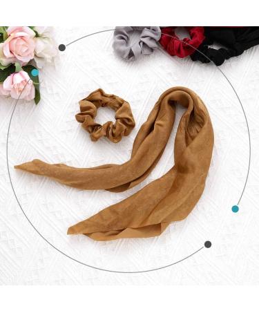 Kakaco Black Satin Silk Hair Scrunchies - Pack of 4 | Elastic Hair Ties Bands for Women and Girls | Red Ponytail Holder - Style A - Buy Online on GoSupps.com