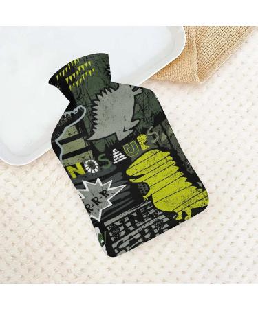 Dinosaur Hot Water Bottle with Plush Cover - Cozy Bed Warmer for Adults & Kids | 26.5x15.3cm - Buy Online on GoSupps.com