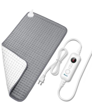 Aukfa Electric Heating Pad for Back Pain Relief, XXX-Large Heating Pads for Cramps, 6 Heat Settings, Auto Shut Off, Ultra Soft Heat Pad with Moist & Dry Heat Therapy Options, 17 x 33 Inch, Gray