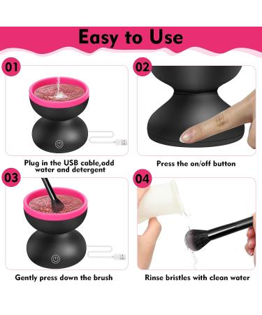 Portable Electric Makeup Brush Cleaner Machine - Automatic Spinner Tool for All Size Brushes - Cleans and Dries Brushes Quickly - Ideal Gift for Women, Girlfriend, Wife, Mom, Daughter (Black) - Buy Online on GoSupps.com