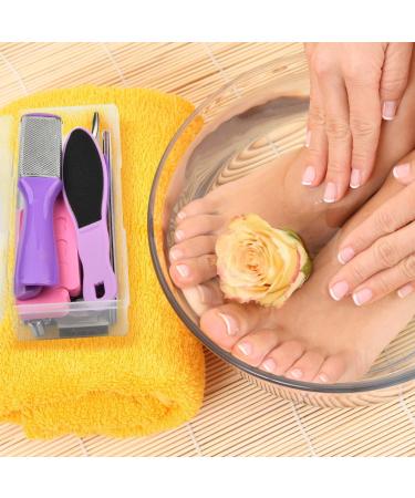 Pedicure Foot File Set - 30 in 1 Foot Care Kit for Hard Skin Removal - Feet Scrubber for Salon or Home Use - Purple - Buy Online on GoSupps.com