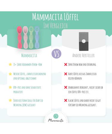 Mammacita Baby Spoon - Ideal for 4 Months+ | Perfect for Baby Led Weaning Porridge & Complementary Foods | Dental Aid for Infants - Buy Online on GoSupps.com