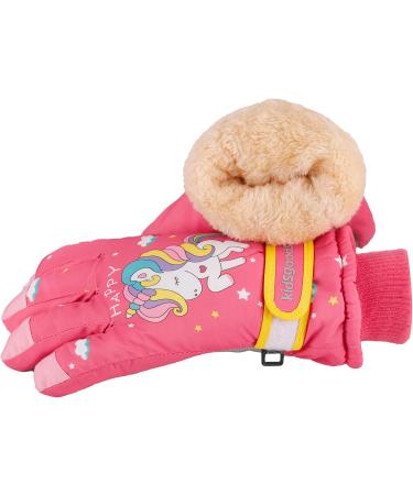 NANU Kids Ski Gloves Mittens - Waterproof & Warm Winter Snow Gloves for Boys & Girls 6-10 Years - Pink - Buy Online on GoSupps.com