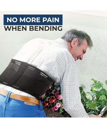 Breathable Adjustable Back Brace for Lower Back Pain - Perfect for Men & Women | Includes Mesh Bag | Ideal Support for Heavy Lifting - Large Black - Buy Online on GoSupps.com