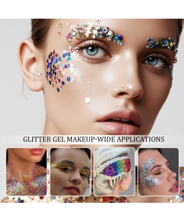  Beliky Girl Holographic glitter gloss for face and body 5 colors for face body eyes hair with a double brush and a gel bottle - Buy Online on GoSupps.com