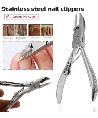 SVAASA Nail Clippers Stainless Steel Nail Cuticle Nipper Professional Nail Ingrown Pedicure Cuticle Scissor Plier Pusher Tool with Protective Cover - Buy Online on GoSupps.com