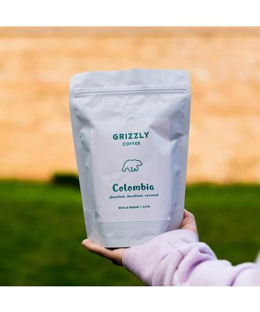 Grizzly Coffee - Colombia | Colombian Coffee Beans | Notes of Chocolate Hazelnut Caramel | 227g | Rainforest Alliance Certified | Ethically Sourced | (Ground) - Buy Online on GoSupps.com